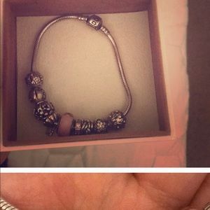 Pandora bracelet with charms